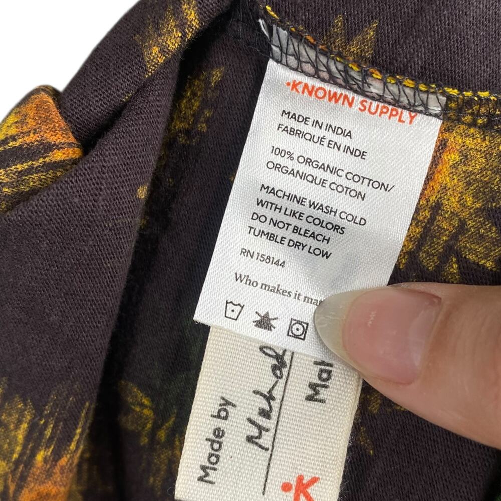 Vada Winter Organic Cotton Sunflower Open Cardigan Duster Kimono Pockets M - Picture 8 of 8